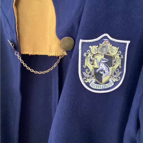 1920s Hogwarts Hufflepuff Blue Robe with Black Accents Adult OS - Picture 5 of 16